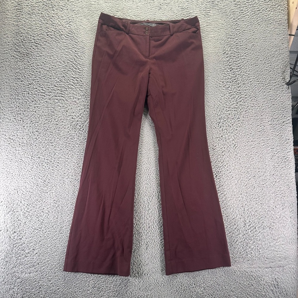 The Limited Drew Fit Pant Women's 10 Red Polyester Dress Flared Office Stretch